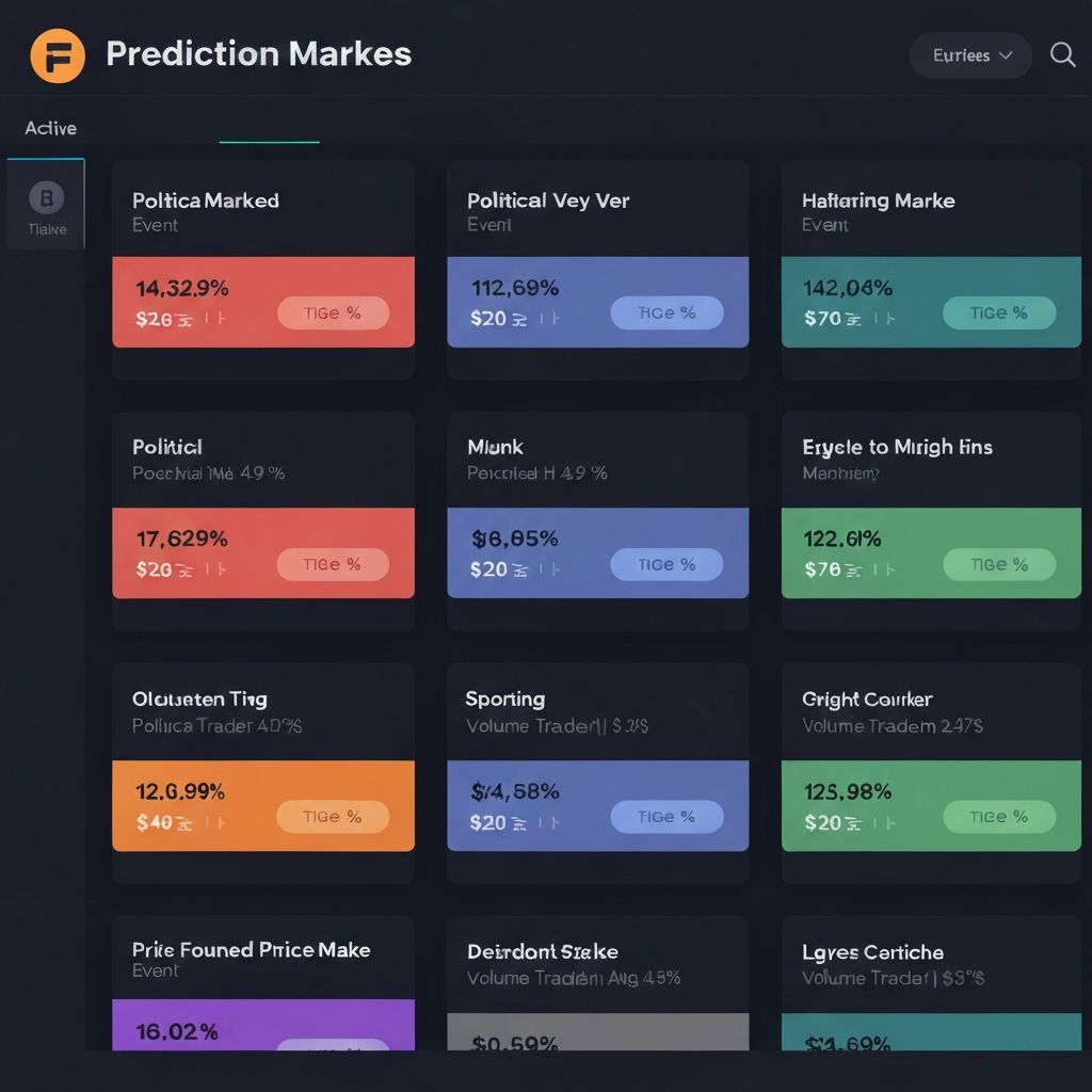 Polymarket markets browsing interface with prediction markets